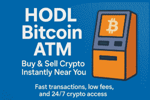 HODL Bitcoin ATM machine for buying and selling crypto instantly