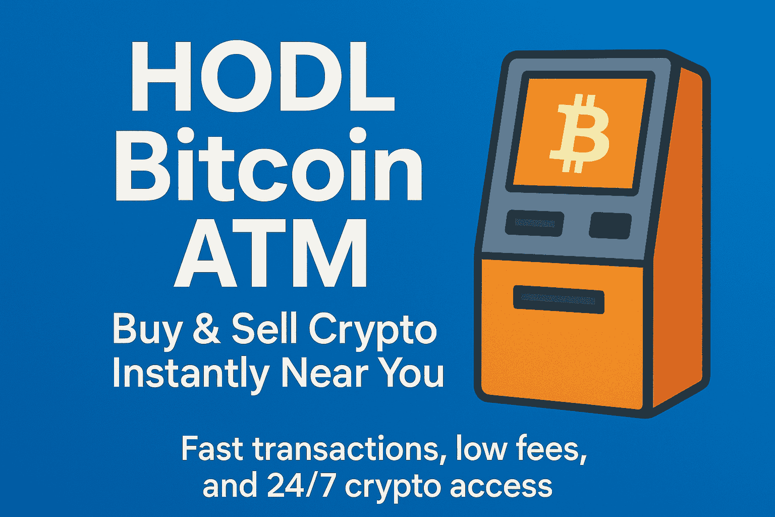 HODL Bitcoin ATM machine for buying and selling crypto instantly