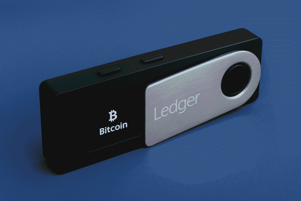 Ledger hardware wallet showing Nano S Plus, Nano X, and Stax models used for crypto security