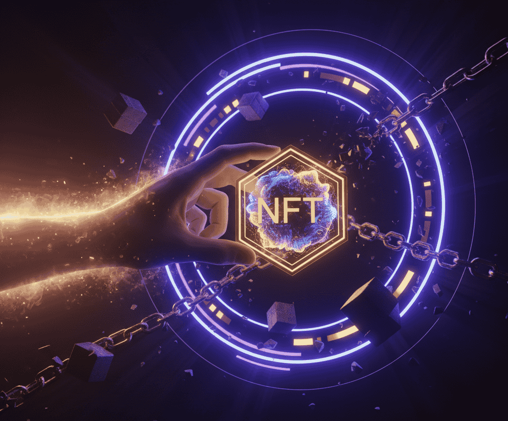 NFT recovery process illustration showing retrieval of lost digital assets from blockchain